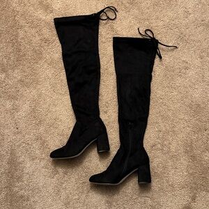 Steve Madden Osana Black Suede Over the Knee Boots Size 7.5